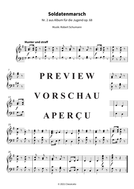 Product gallery: Page 4 of 4 Soldatenmarsch - Nr. 2 aus Album für die Jugend op. 68 , , Piano Solo