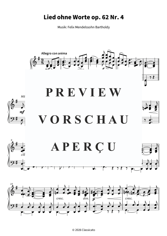 Product gallery: Page 5 of 6 Lied ohne Worte op. 62 Nr. 4, , Solo Piano