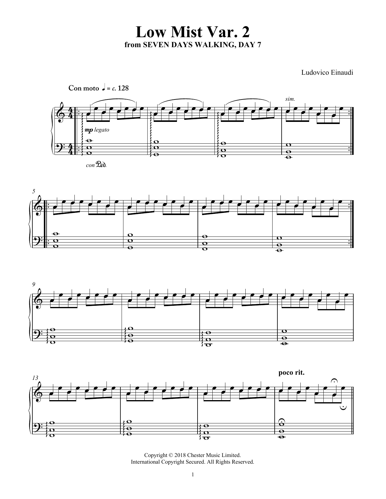 Product gallery: Page 1 of 1 Low Mist Var. 2 (from Seven Days Walking: Day 7), Ludovico Einaudi