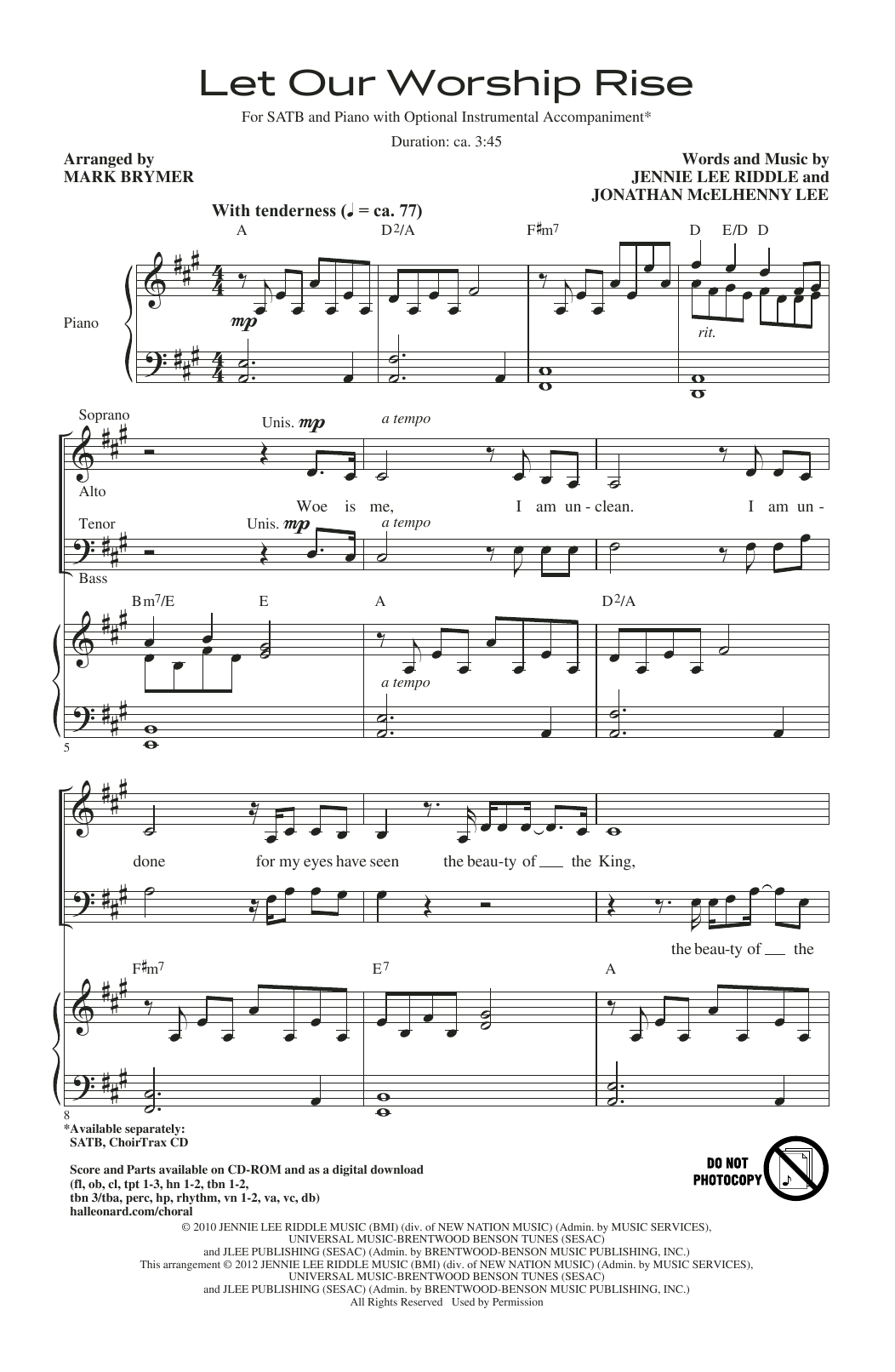 Produktbild zu: Let Our Worship Rise (arr. Mark Brymer)