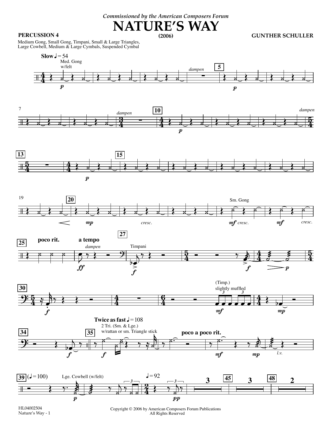 Produktgalerie: Seite 1 von 1 Nature's Way - Percussion 4, Gunther Schuller, Ensemble