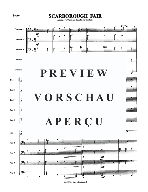 Produktgalerie: Seite 3 von 10 Scarborough Fair, , Posaunen Quintett