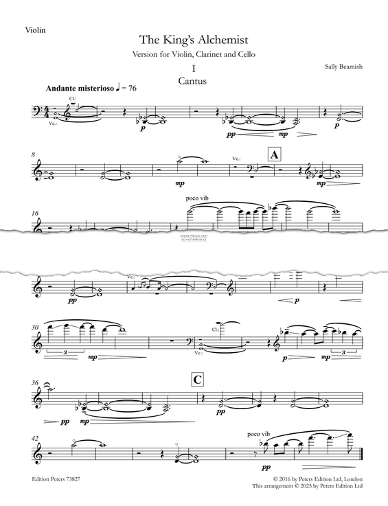 Produktgalerie: Seite 1 von 1 The King's Alchemist, Sally Beamish, Klarinette, Violine, Violoncello