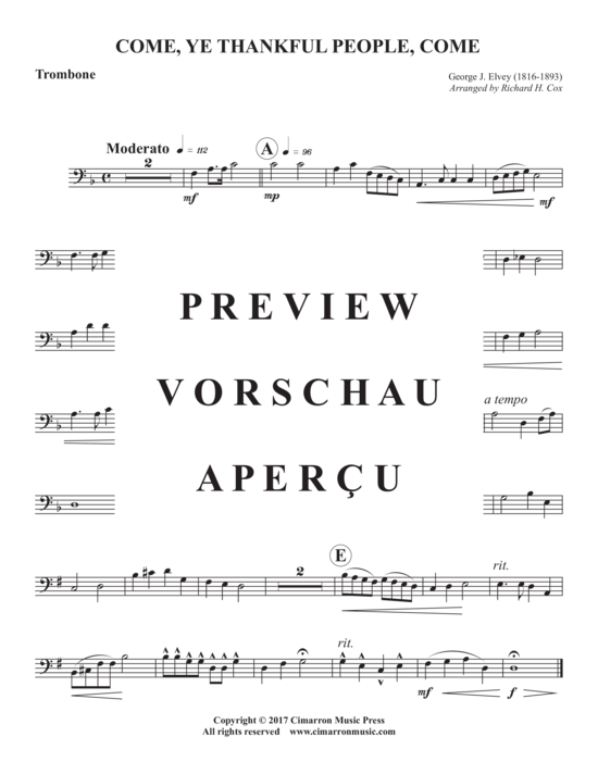 Produktgalerie: Seite 9 von 10 Come, Ye Thankful People Come , , (Blechbläserquintett)