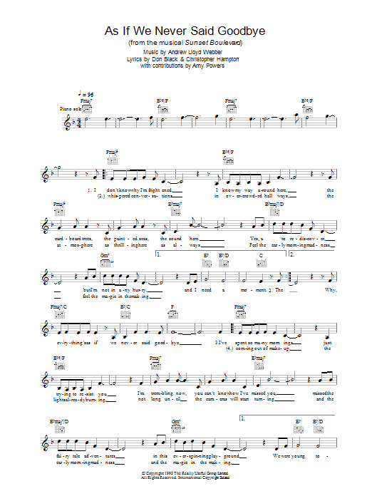 Product picture to: As If We Never Said Goodbye (from Sunset Boulevard)