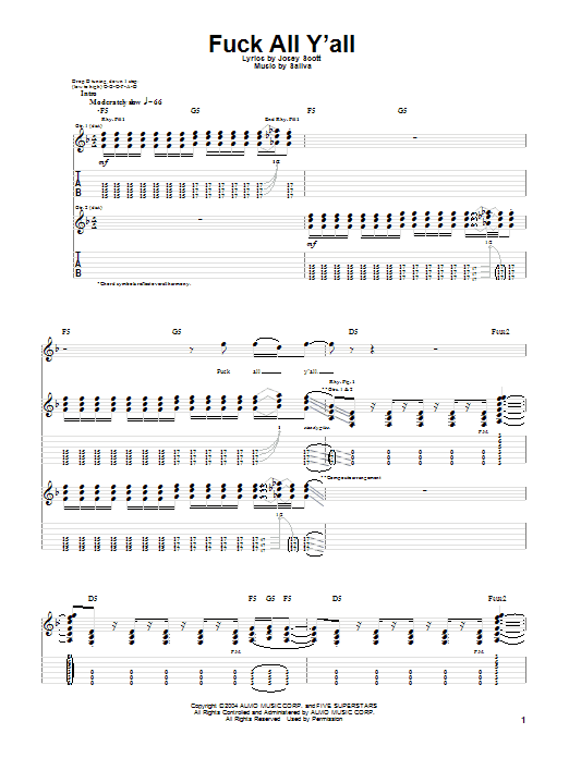Produktgalerie: Seite 1 von 1 F*** All Y'all, Saliva, Gitarre