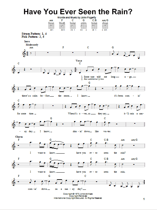 Product gallery: Page 1 of 1 Have You Ever Seen The Rain?, Creedence Clearwater Revival