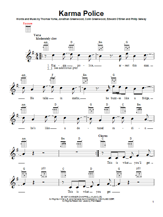 Product gallery: Page 1 of 1 Karma Police, Radiohead
