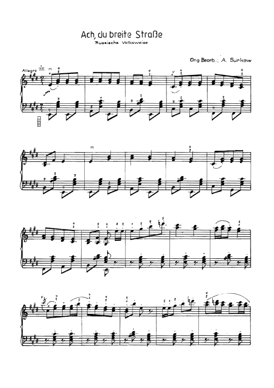 Product picture to: Ach, du breite Straße Russische Volksweise