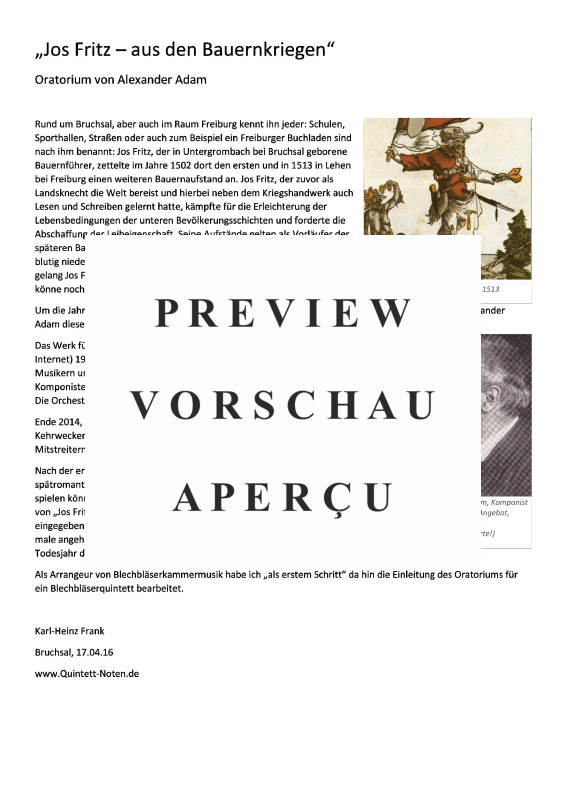 Product gallery: Page 3 of 11 Jos-Fritz (Vorspiel aus dem Oratorium Jos Fritz - aus den Bauernkriegen), , Brass Quintet