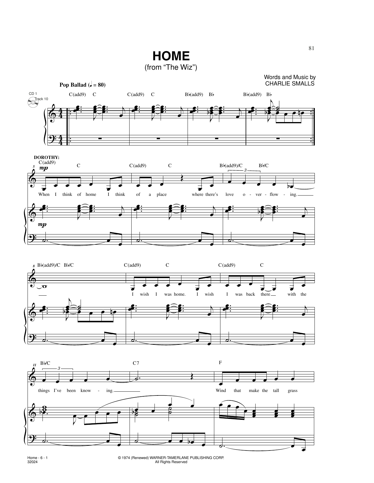 Produktbild zu: Home (from The Wiz)