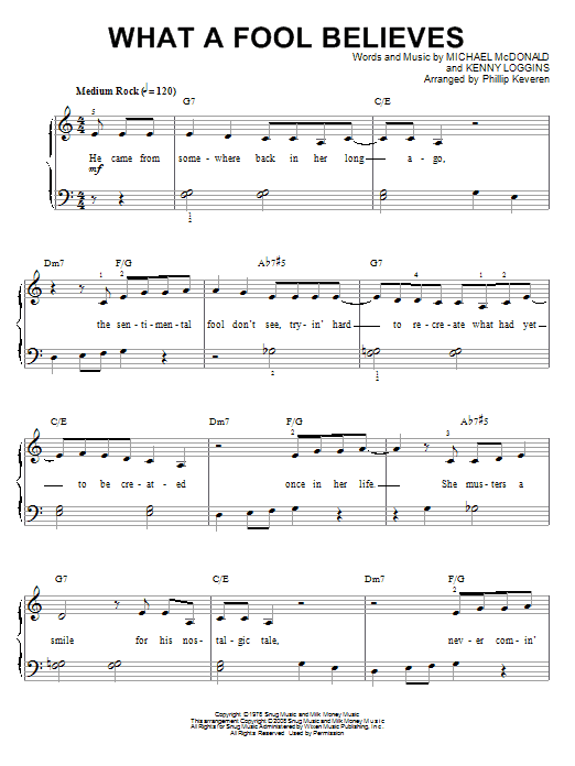 Product gallery: Page 1 of 1 What A Fool Believes (arr. Phillip Keveren), The Doobie Brothers