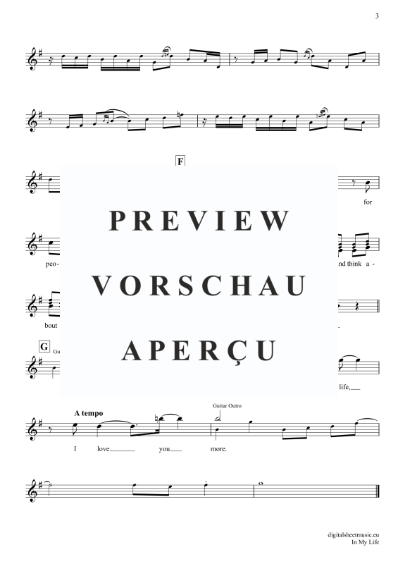 Product gallery: Page 4 of 4 In My Life, Beatles, The, (Alt-Sax)