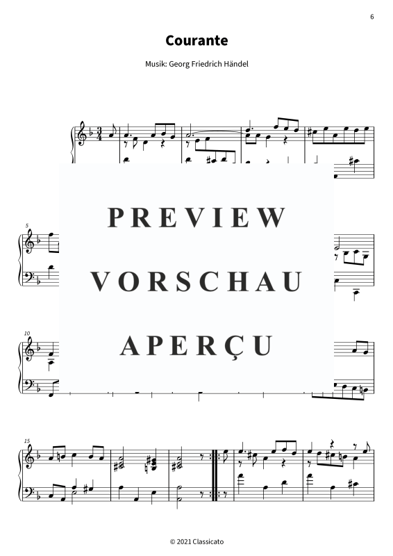 Product gallery: Page 8 of 11 Suite Nr. 4 d-Moll HWV 437 - Allemande · Courante · Sarabande · Gigue, , Solo Piano