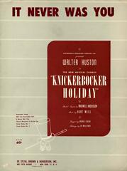cover: It Never Was You (from 'Knickerbocker Holiday'), Kurt Weill