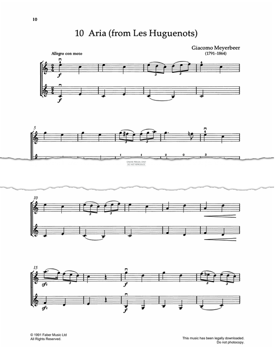 Produktgalerie: Seite 1 von 1 Aria (Les Huguenots), Giacomo Meyerbeer, Violine