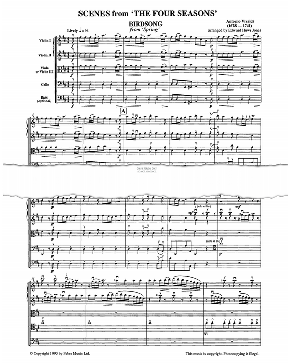 Produktgalerie: Seite 1 von 1 Scenes From 'The Four Seasons', Antonio Vivaldi, Streichinstrumente