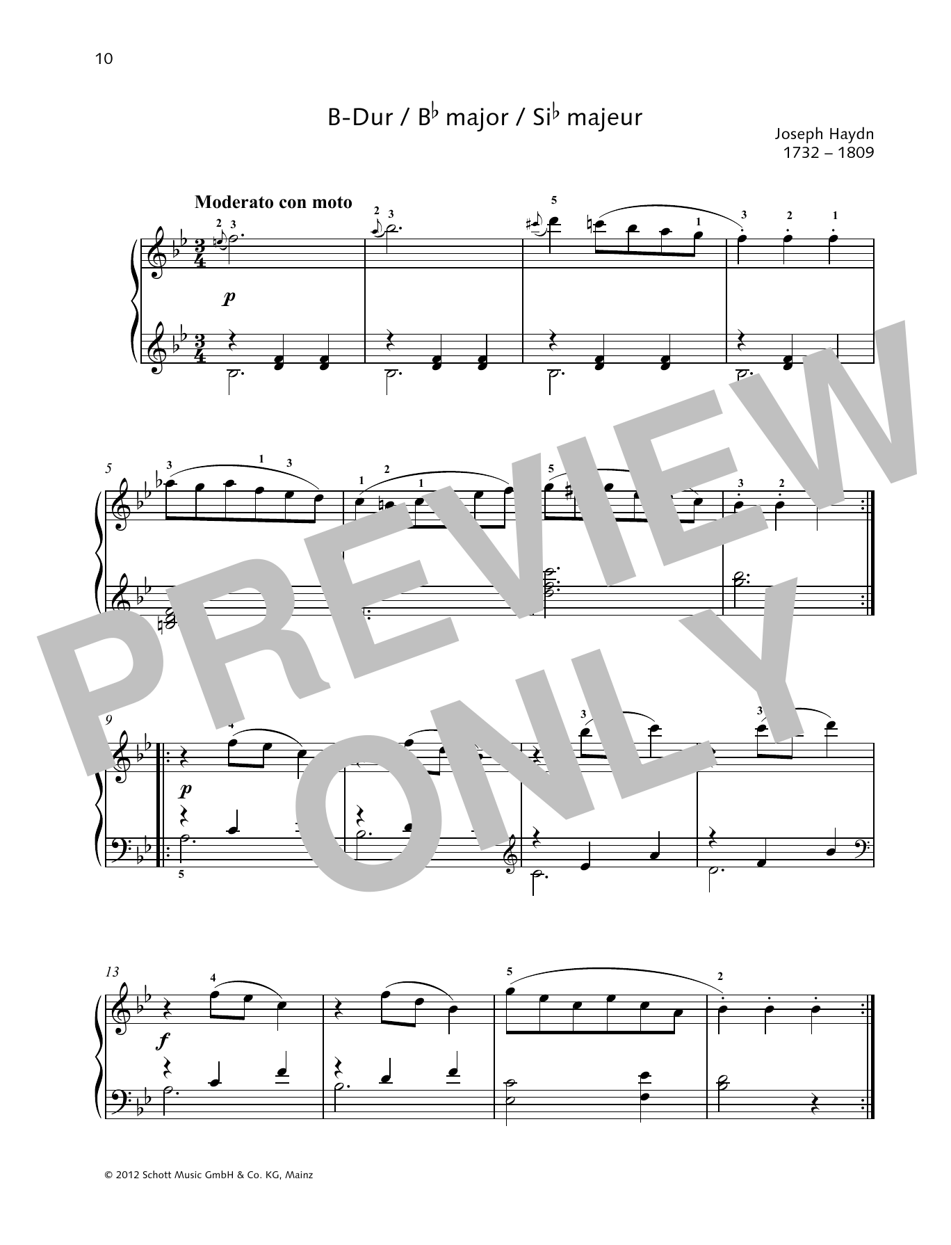 Product gallery: Page 1 of 1 German Dance B-flat major, Joseph Haydn