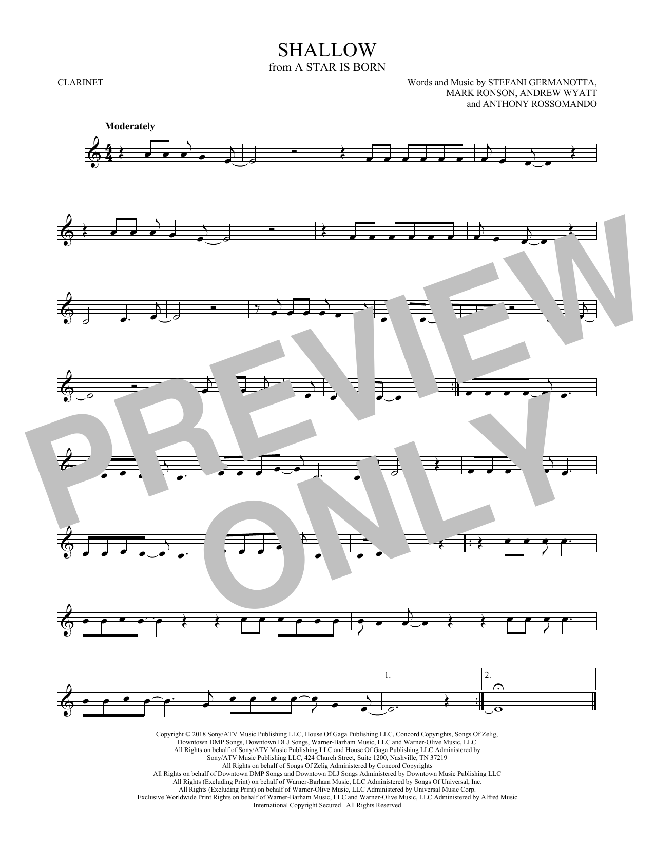 Product gallery: Page 1 of 1 Shallow (from A Star Is Born), Lady Gaga