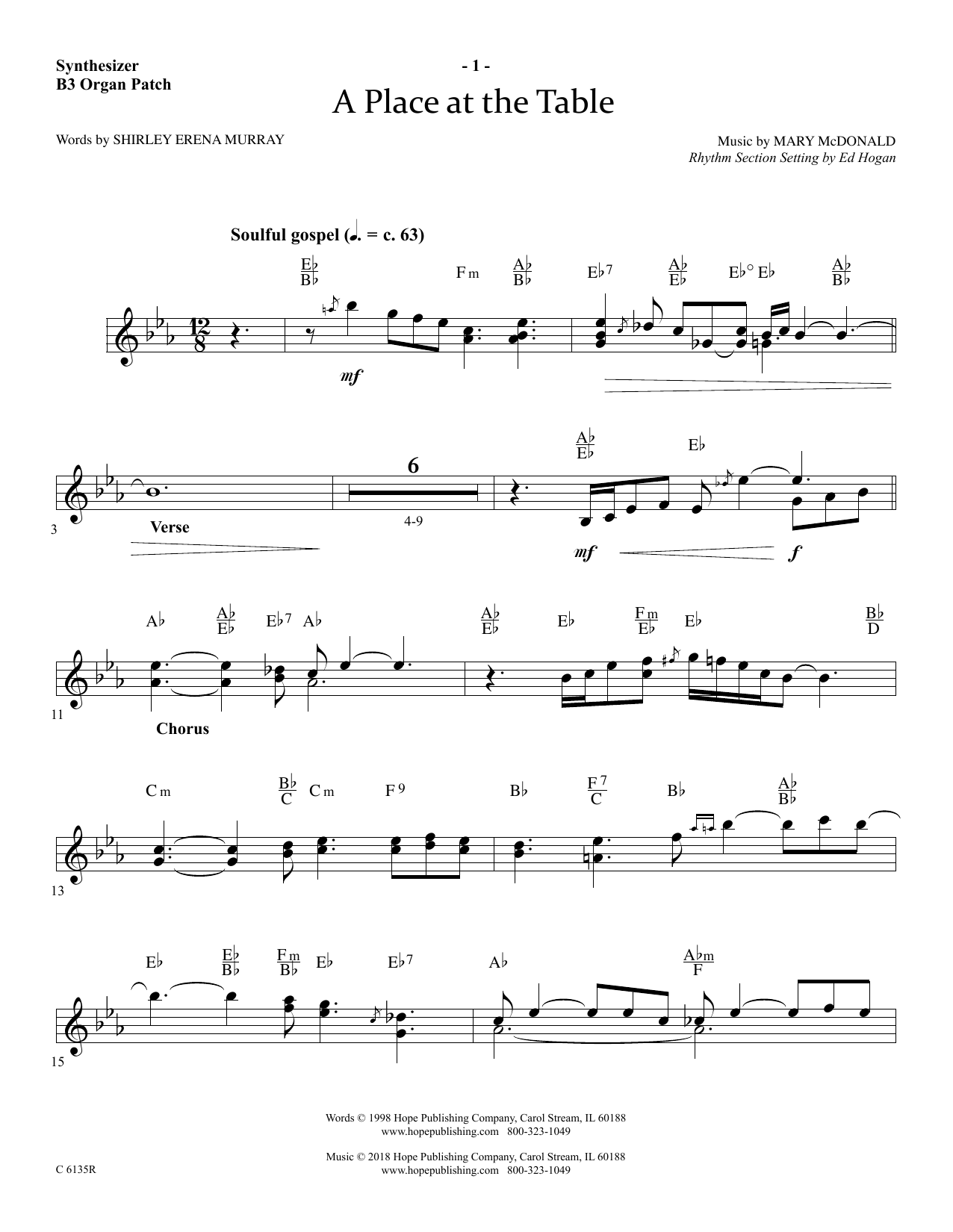 Produktbild zu: A Place At The Table - Synthesizer