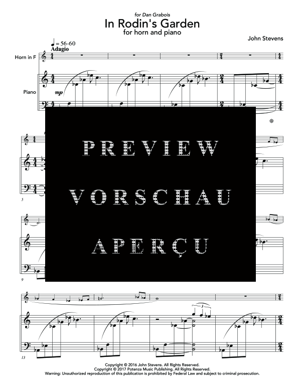 Produktgalerie: Seite 5 von 9 In Rodin´s Garden, , (Horn in F und Klavier)
