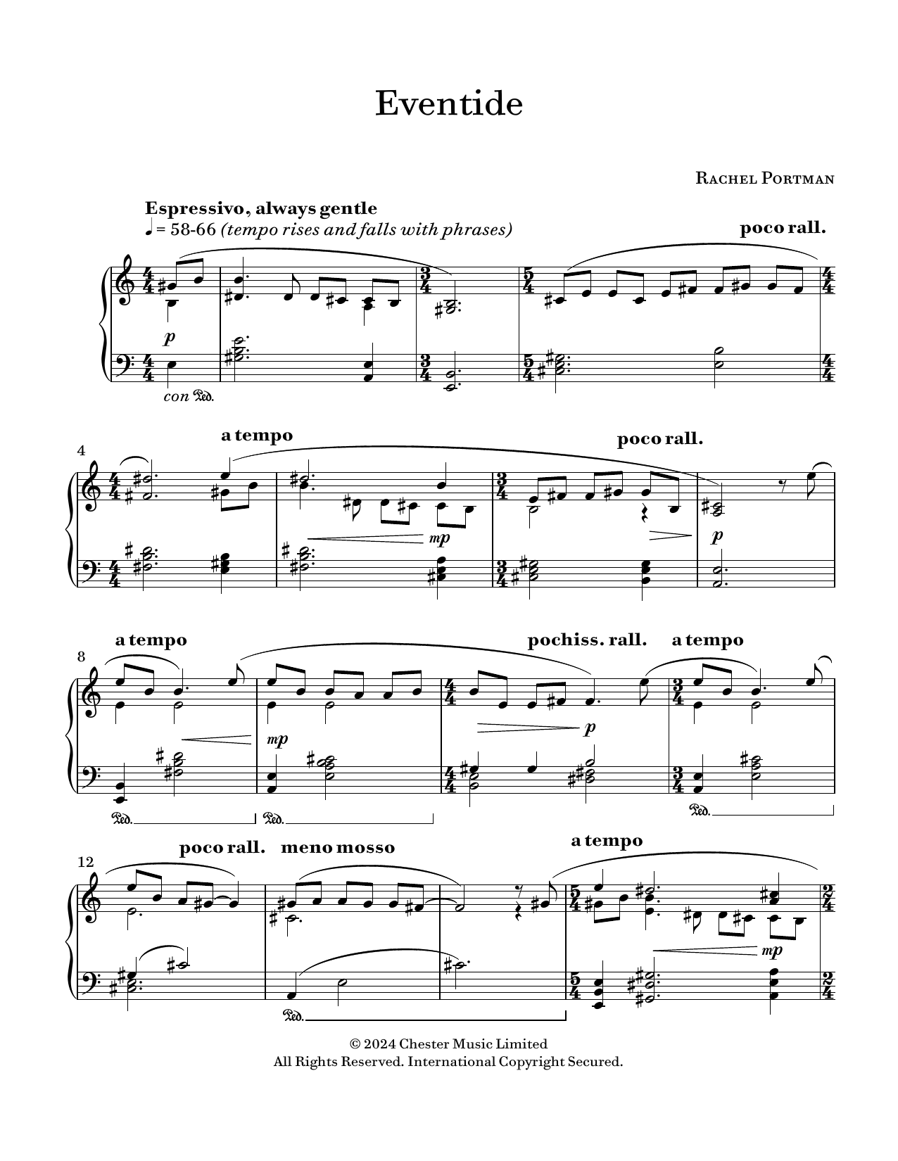 Produktgalerie: Seite 1 von 1 Eventide, Rachel Portman, Klavier