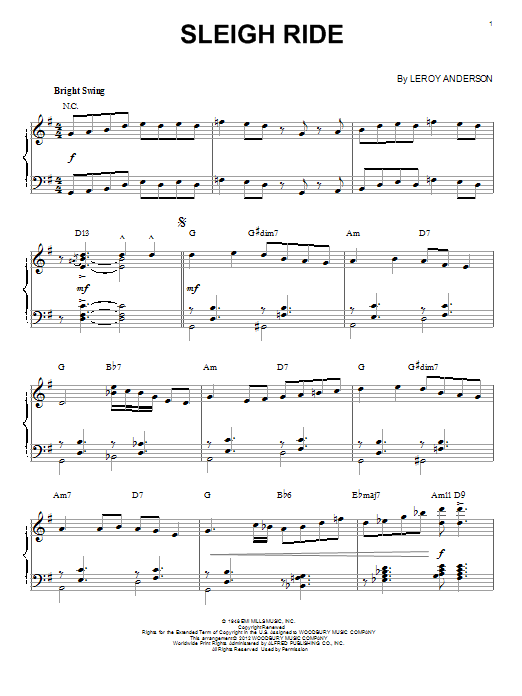 Product gallery: Page 1 of 1 Sleigh Ride [Jazz version] (arr. Brent Edstrom), Leroy Anderson