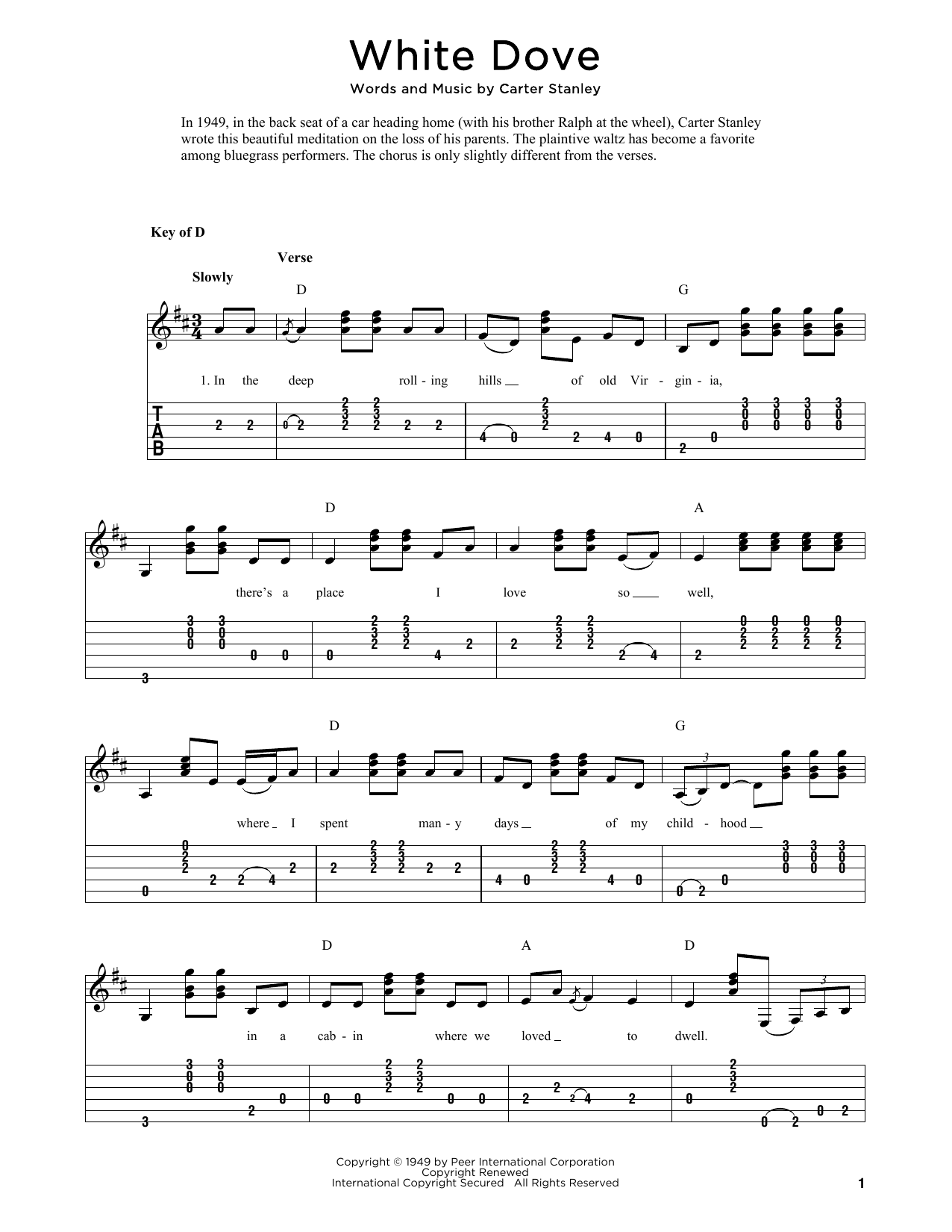 Produktgalerie: Seite 1 von 1 White Dove (arr. Fred Sokolow), The Stanley Brothers, Gitarre