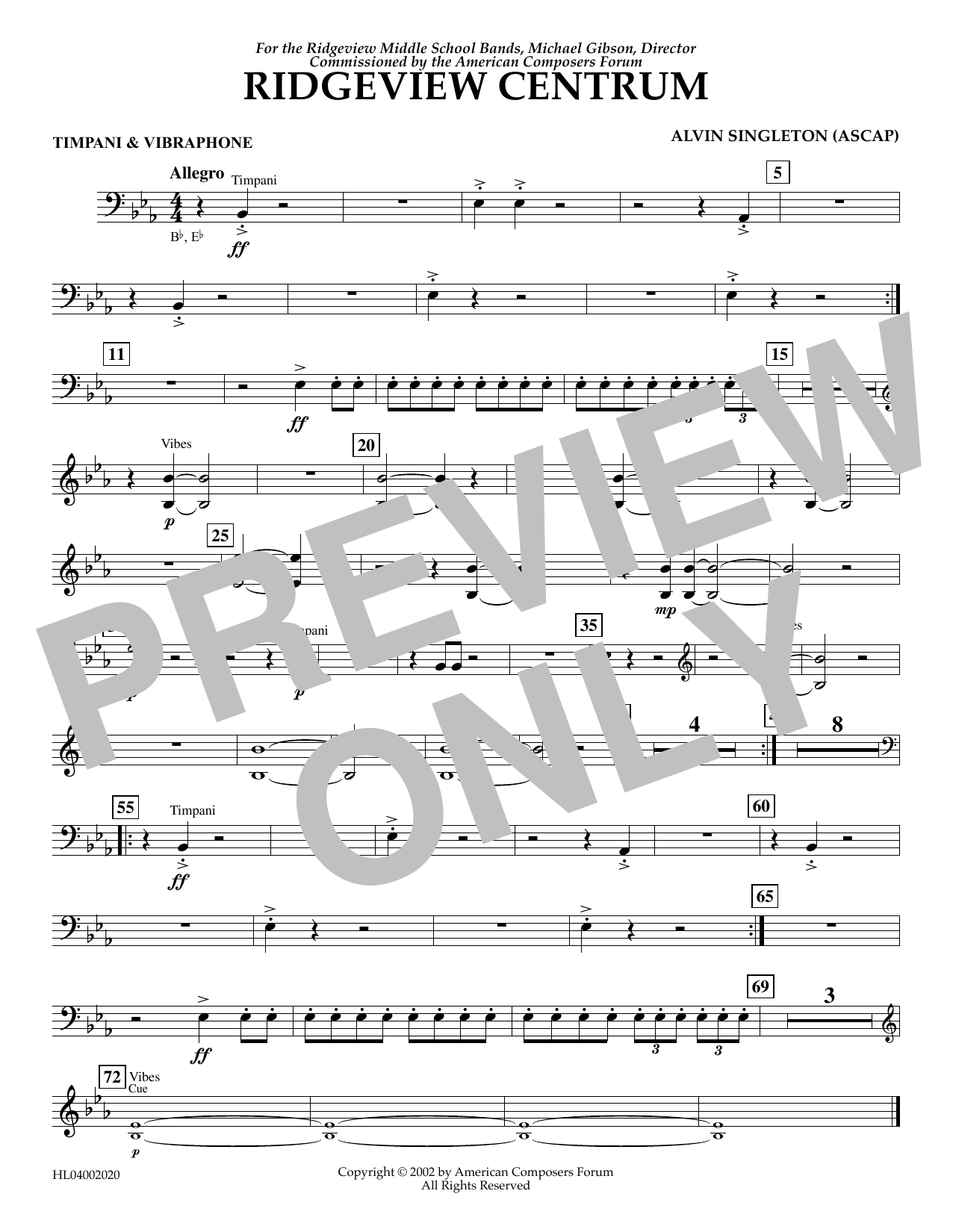 Product picture to: Ridgeview Centrum - Timpani, Vibraphone