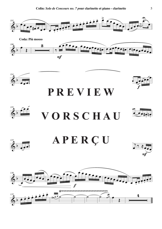 Product gallery: Page 17 of 21 Solo de Concours no. 7 , Colin, Charles (1862-1881)/Wehage, Paul Arr., (clarinet in Bb + piano)