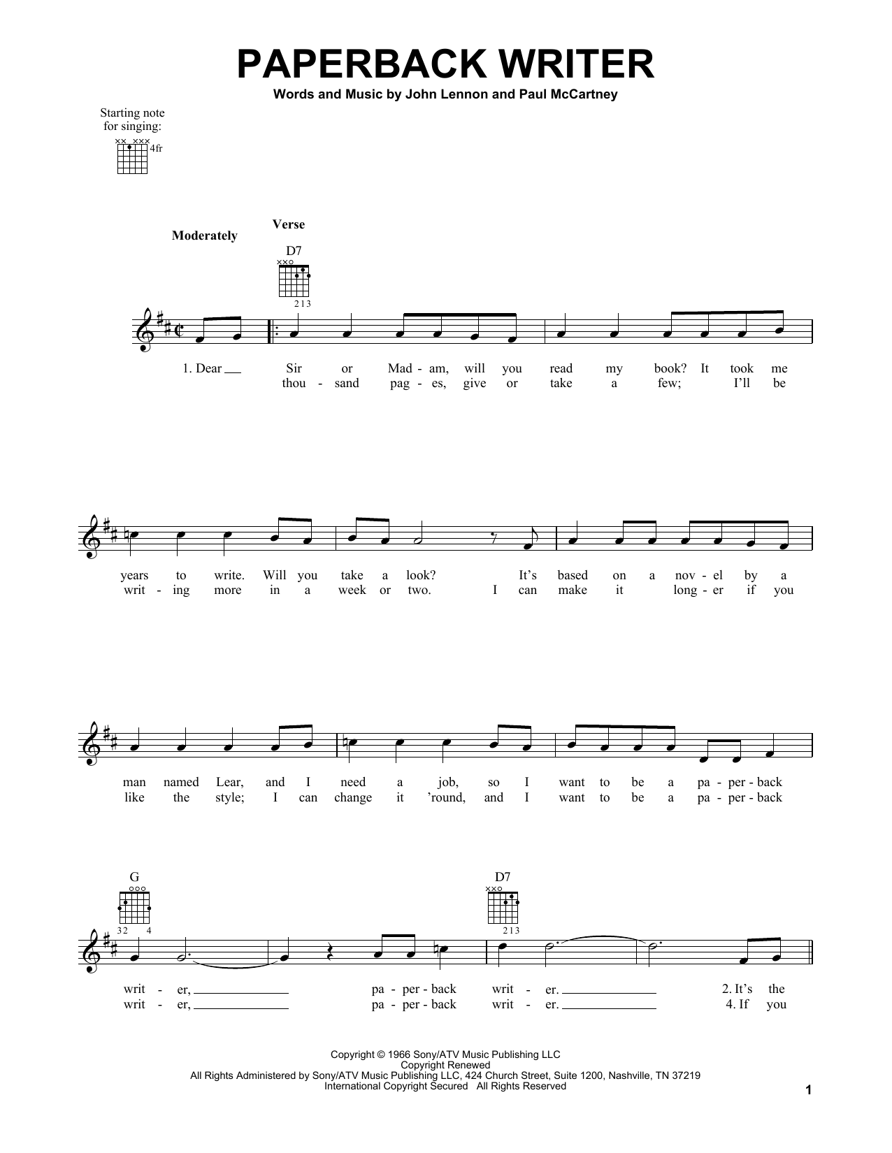 Produktbild zu: Paperback Writer
