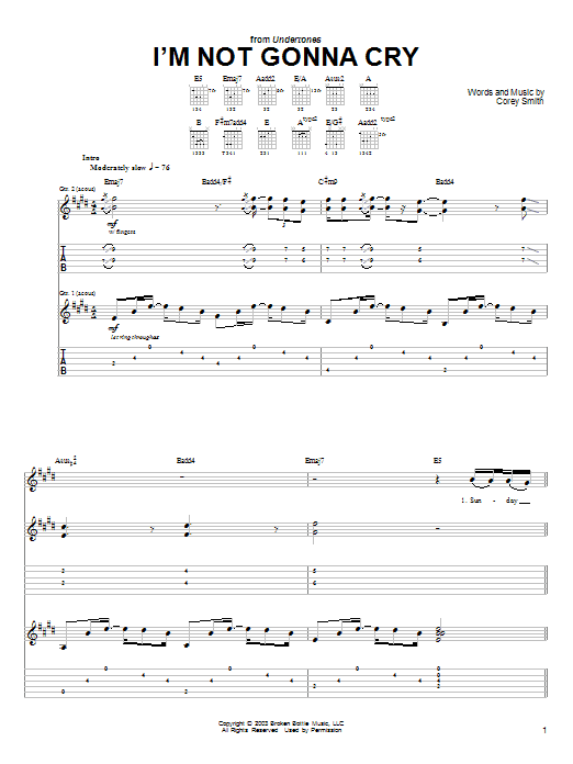 Product gallery: Page 1 of 1 I'm Not Gonna Cry, Corey Smith