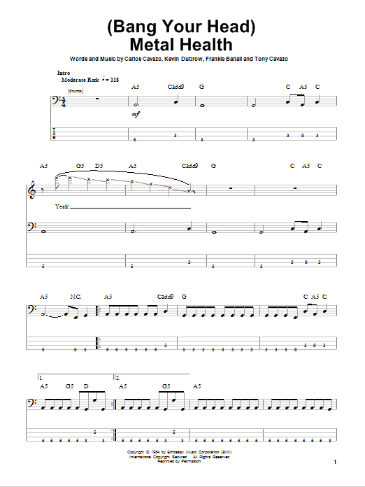 Produktgalerie: Seite 1 von 1 (Bang Your Head) Metal Health, Quiet Riot, E-Bass