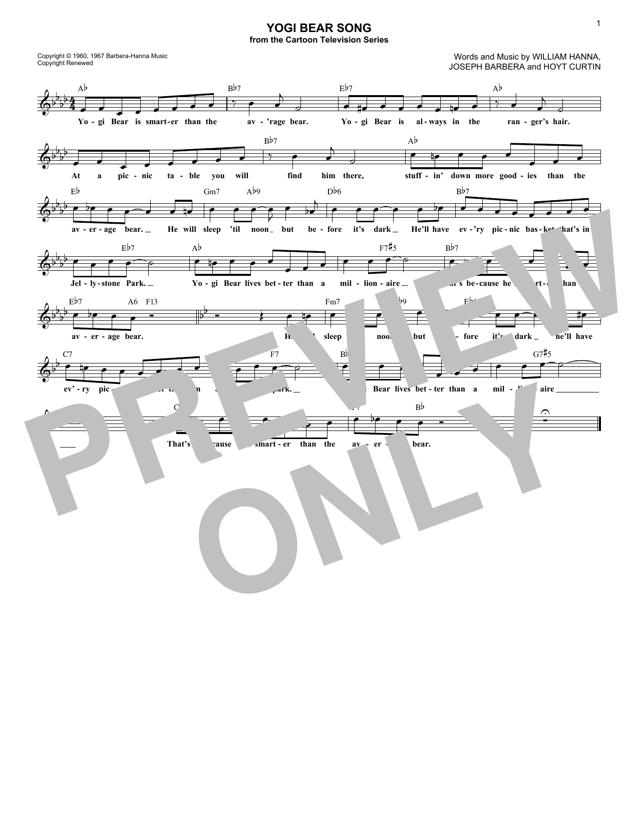 Produktbild zu: Yogi Bear Song