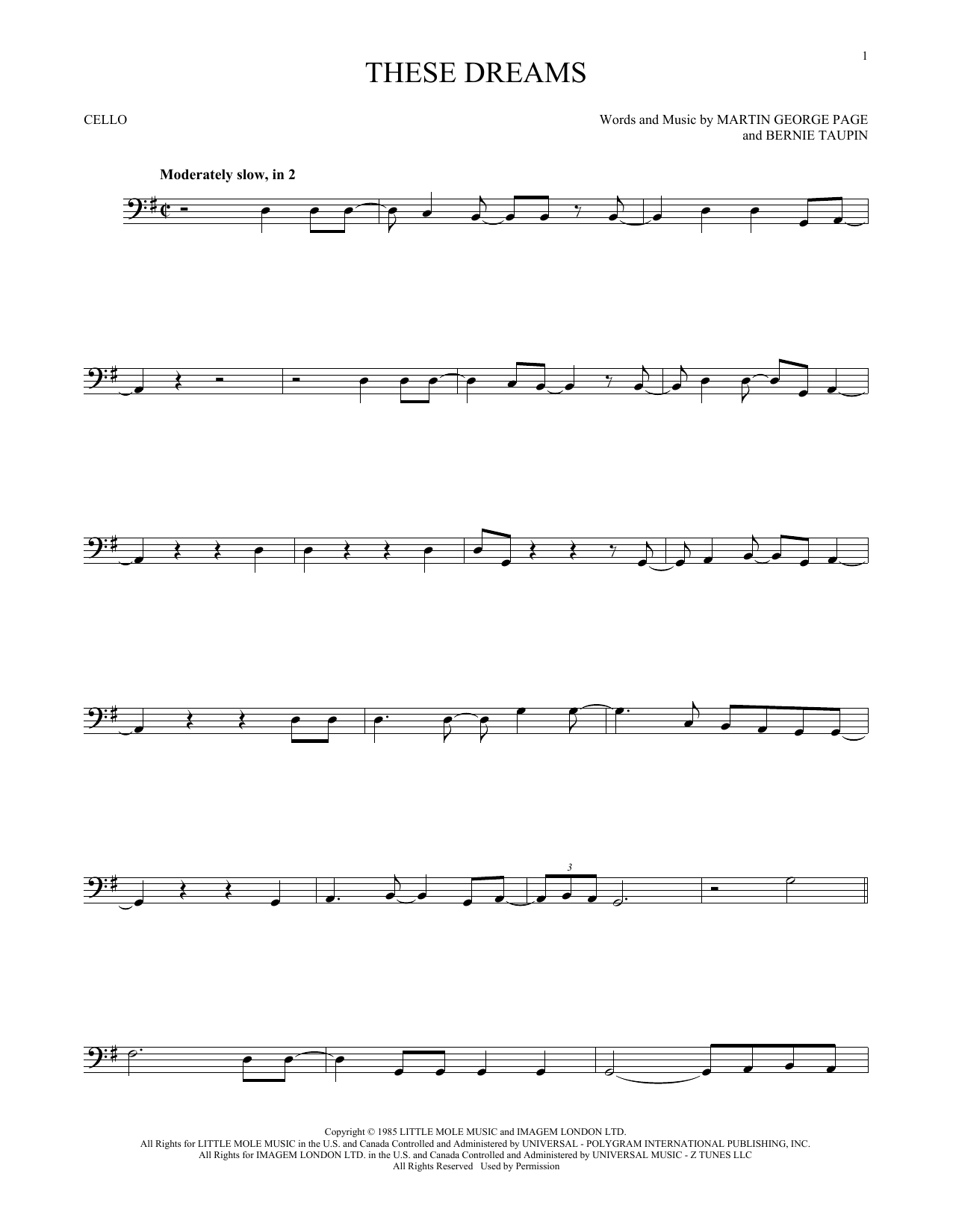 Produktgalerie: Seite 1 von 1 These Dreams, Heart, Violoncello