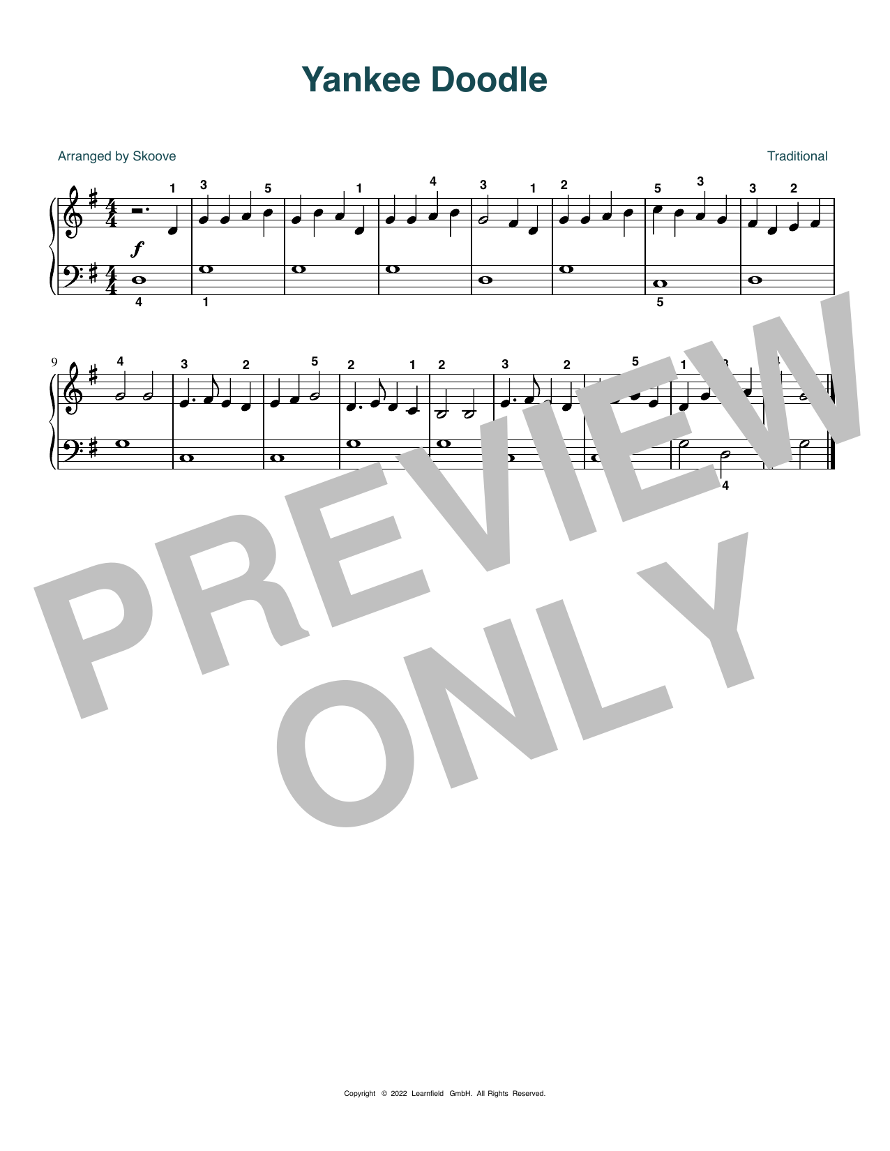 Product picture to: Yankee Doodle (arr. Skoove)