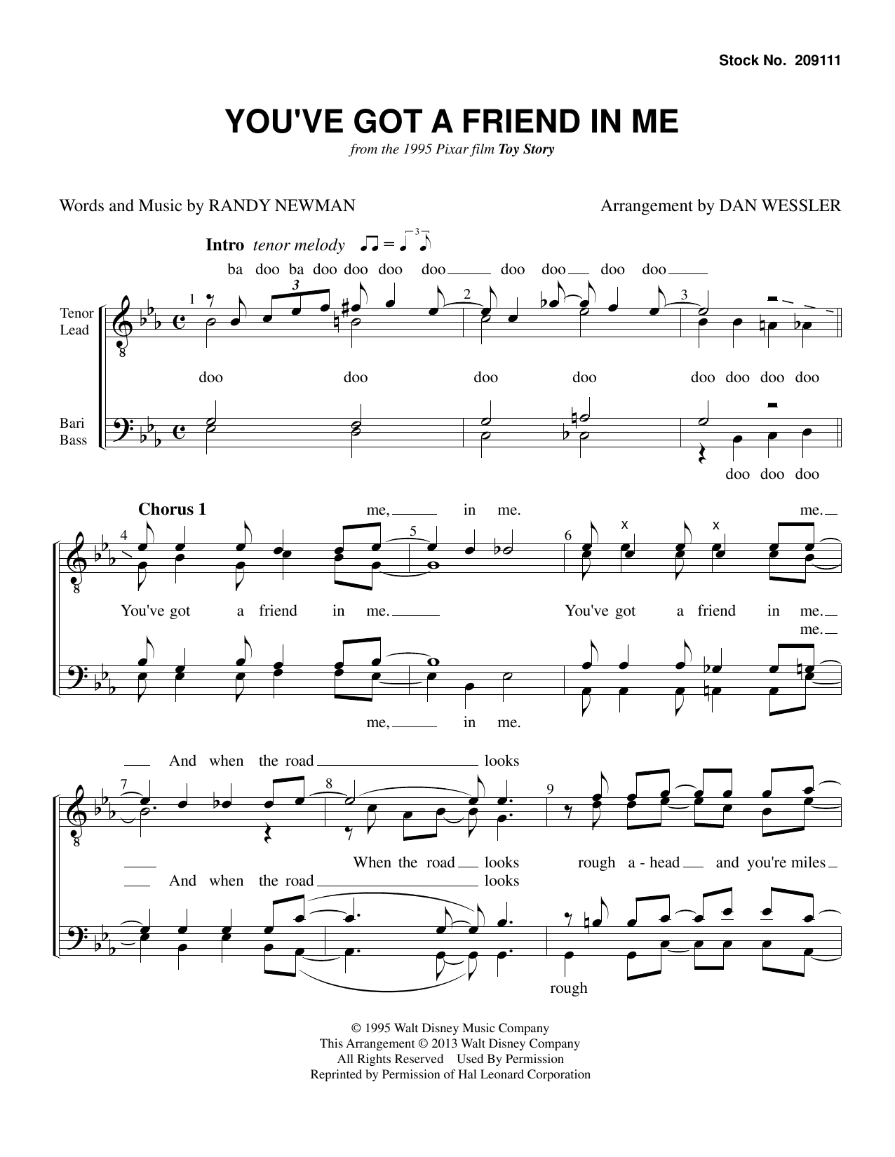 Product gallery: Page 1 of 1 You've Got A Friend In Me (from Toy Story) (arr. Dan Wessler), Randy Newman