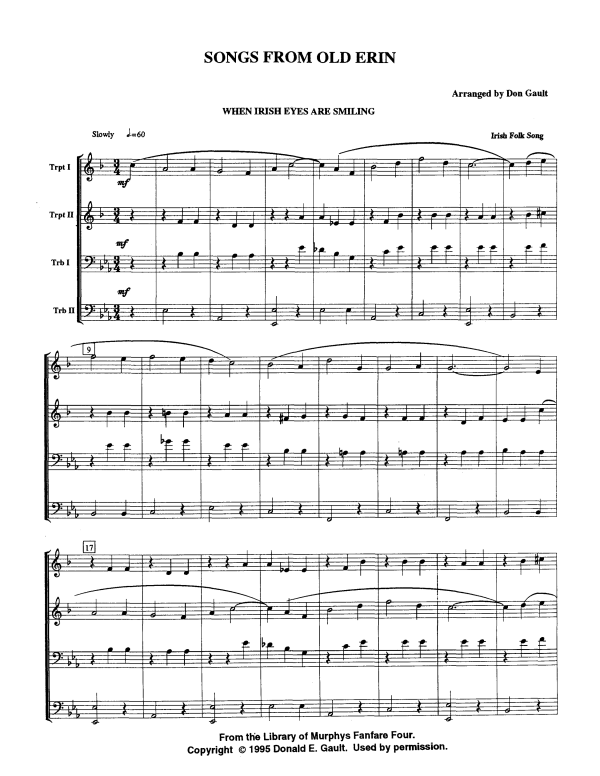 Produktgalerie: Seite 1 von 11 Songs From Old Erin - Irish Folk Songs, , Blechbläser Quartett
