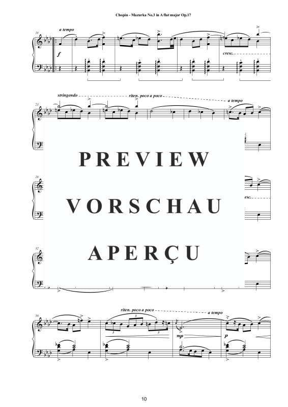 Produktgalerie: Seite 11 von 11 4 Mazurkas Op. 17 für Klavier - Vollständige Partituren, , Klavier Solo