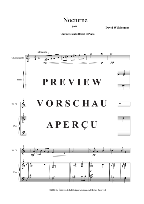 Product gallery: Page 3 of 14 Nocturne , , (clarinet in Bb + piano)