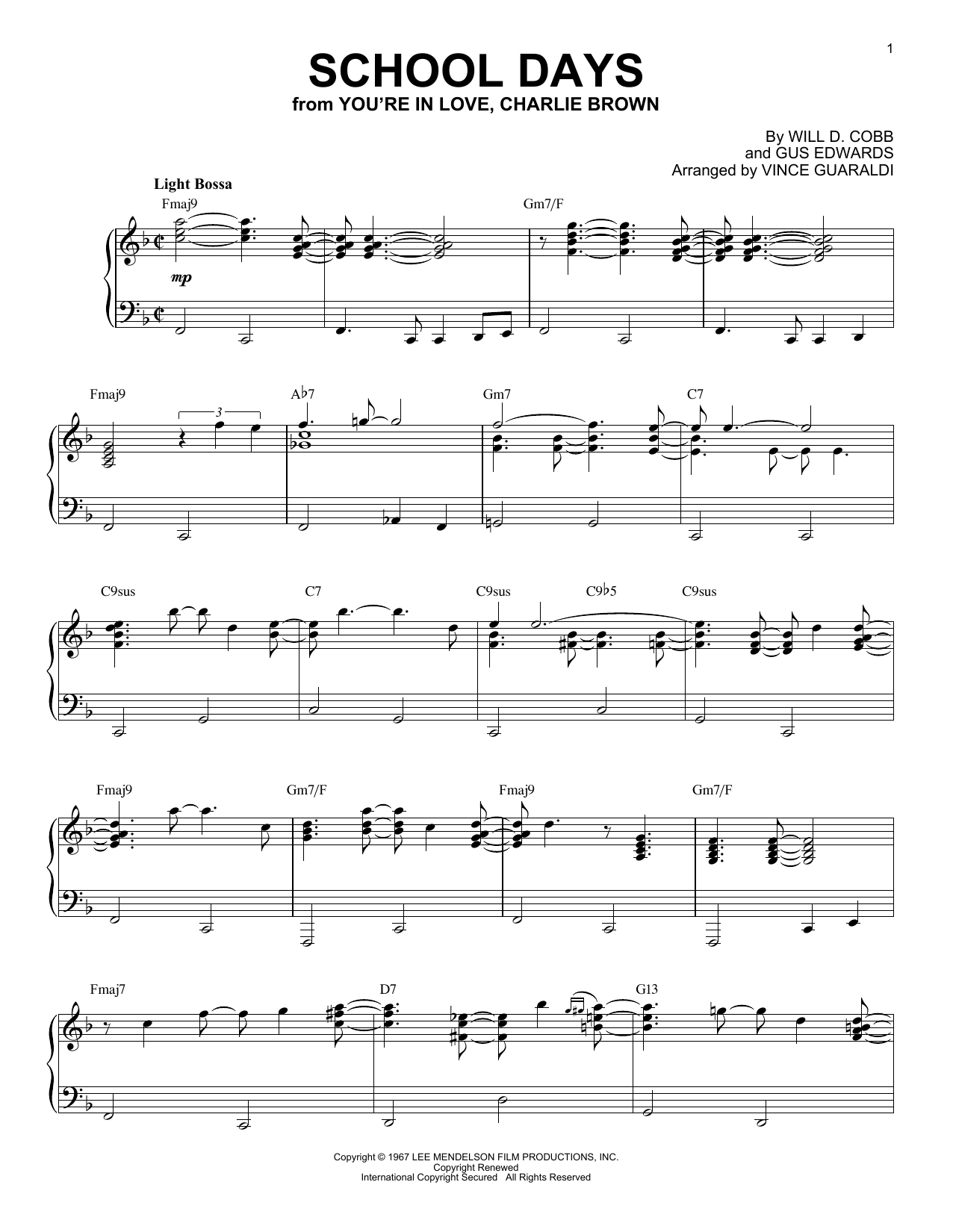Product picture to: School Days (arr. Vince Guaraldi)