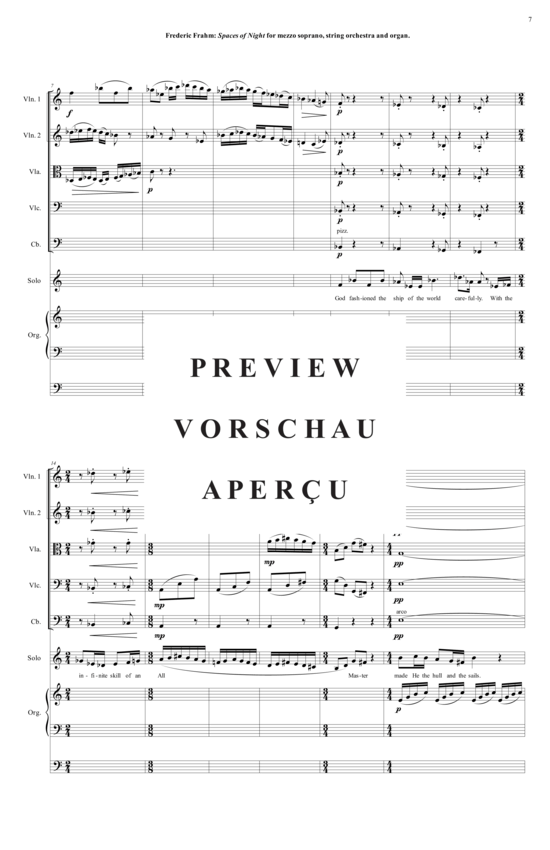 Product gallery: Page 8 of 21 Spaces of Night , , (mezzo soprano, organ + string orchestra)