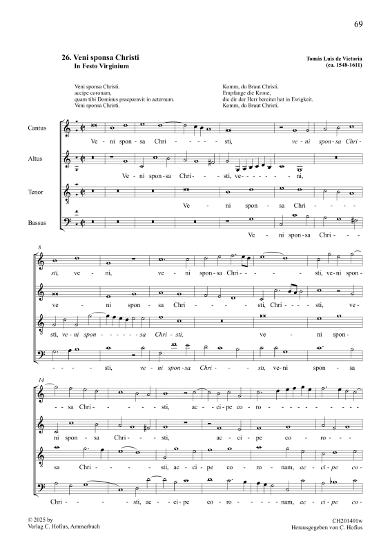 gallery: Veni sponsa Christi, , (Gemischter Chor)