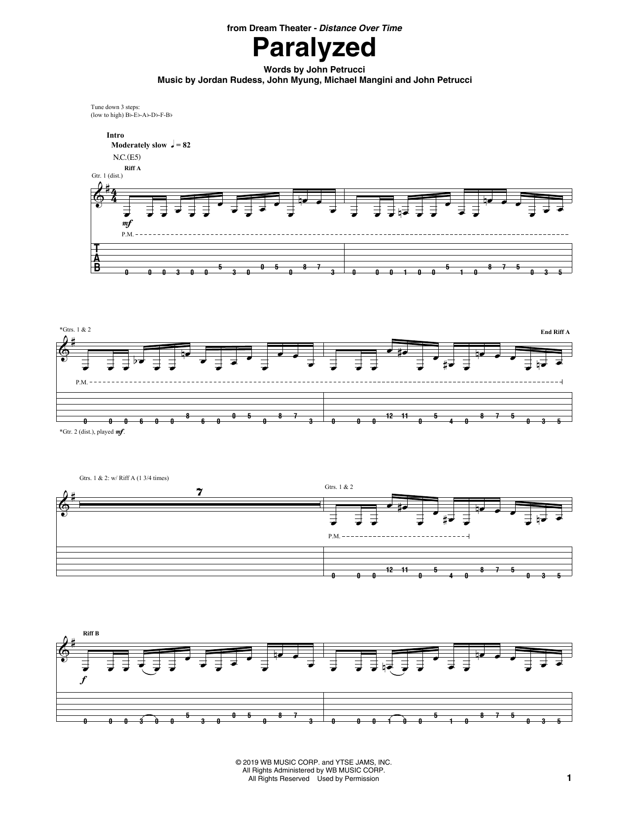 Produktgalerie: Seite 1 von 1 Paralyzed, Dream Theater, Gitarre