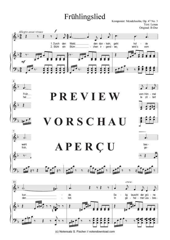 Product gallery: Page 2 of 6 Frühlingslied  , , Piano and Voice