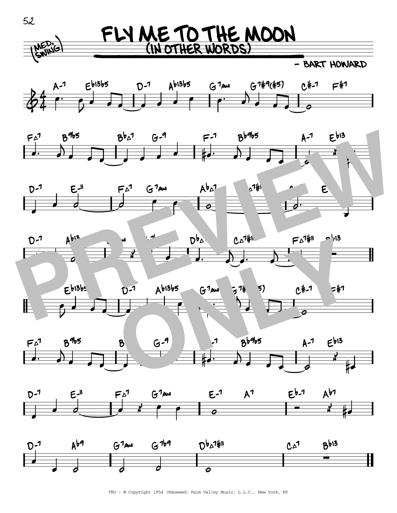 Product gallery: Page 1 of 1 Fly Me To The Moon (In Other Words) (arr. David Hazeltine), Tony Bennett