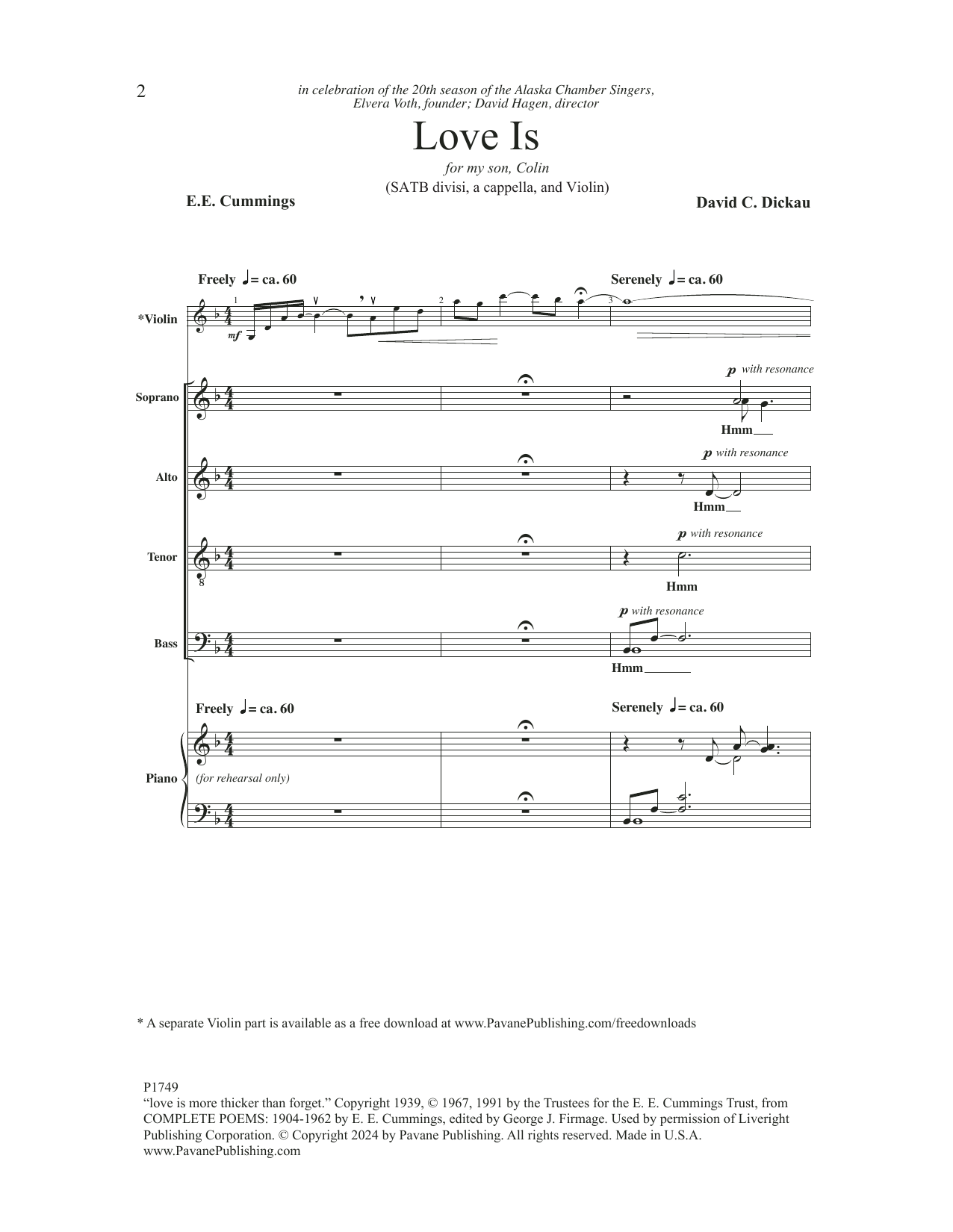 Produktgalerie: Seite 1 von 1 Love Is, David C. Dickau, Chor