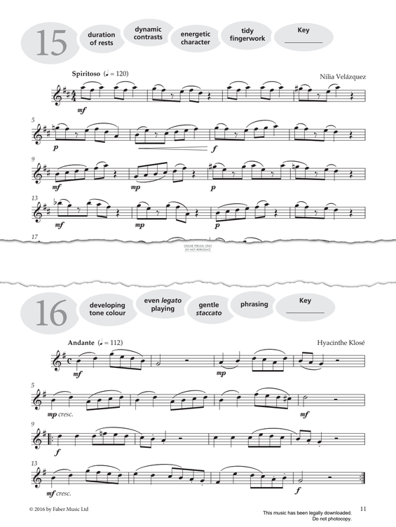 Product gallery: Page 1 of 1 Study No.16 'Andante' (from 'More Graded Studies For Saxophone Book One'), Hyacinthe Klose