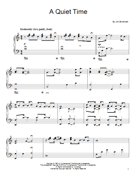 Product gallery: Page 1 of 1 A Quiet Time, Jim Brickman