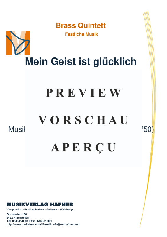 gallery: Mein Geist ist glücklich, , (Blechbläser Quintett)